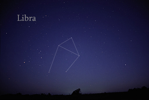 The costellation of Libra above the southern horizon
